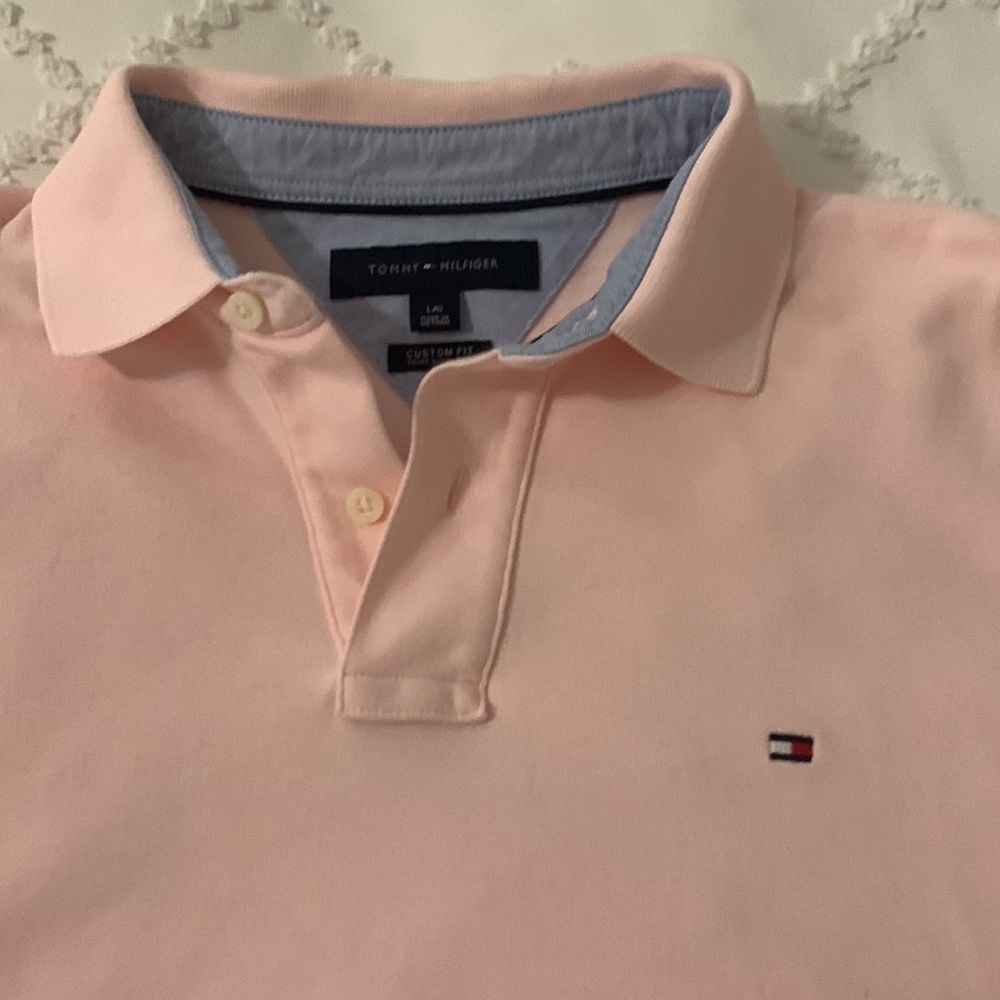 Tommy Hilfiger size Large Pink Polo Shirt Pullover Short sleeved